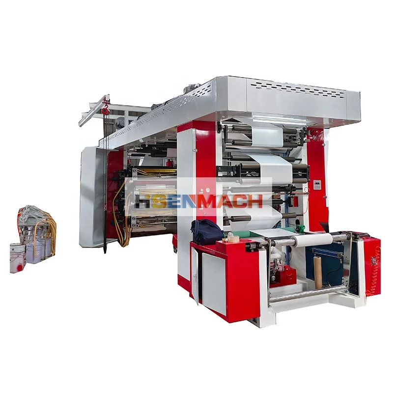 High speed CI central impression press plastic non woven water based ink paper roll to roll flexo printing machine 6 color