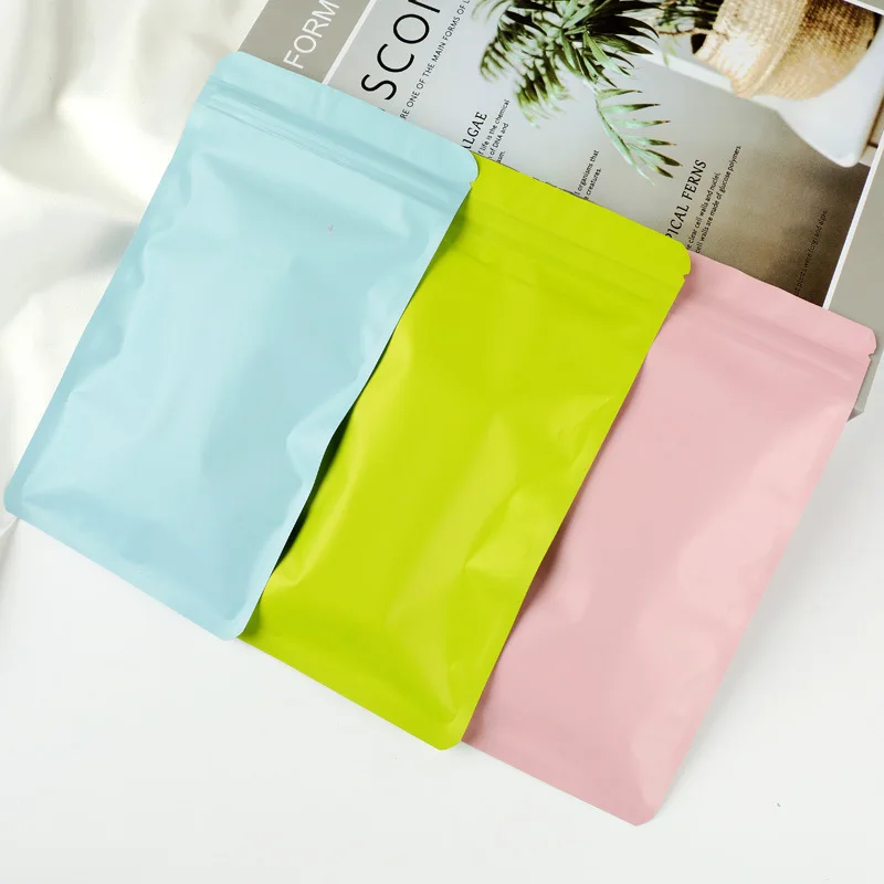 Colorful  opaque self sealing bag  matte aluminum foil bag beauty product packaging bag