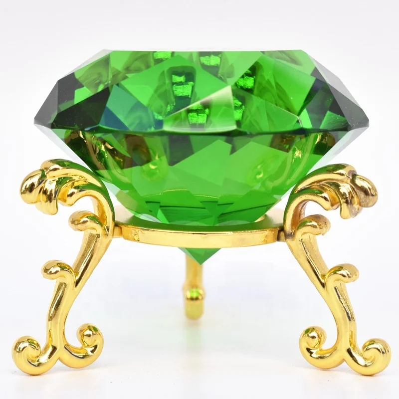Оптовая продажа, дешевые стеклянные бриллианты, пресс-папье, сделанные на заказ, Кристальные бриллианты K9 с подставкой для украшения дома
