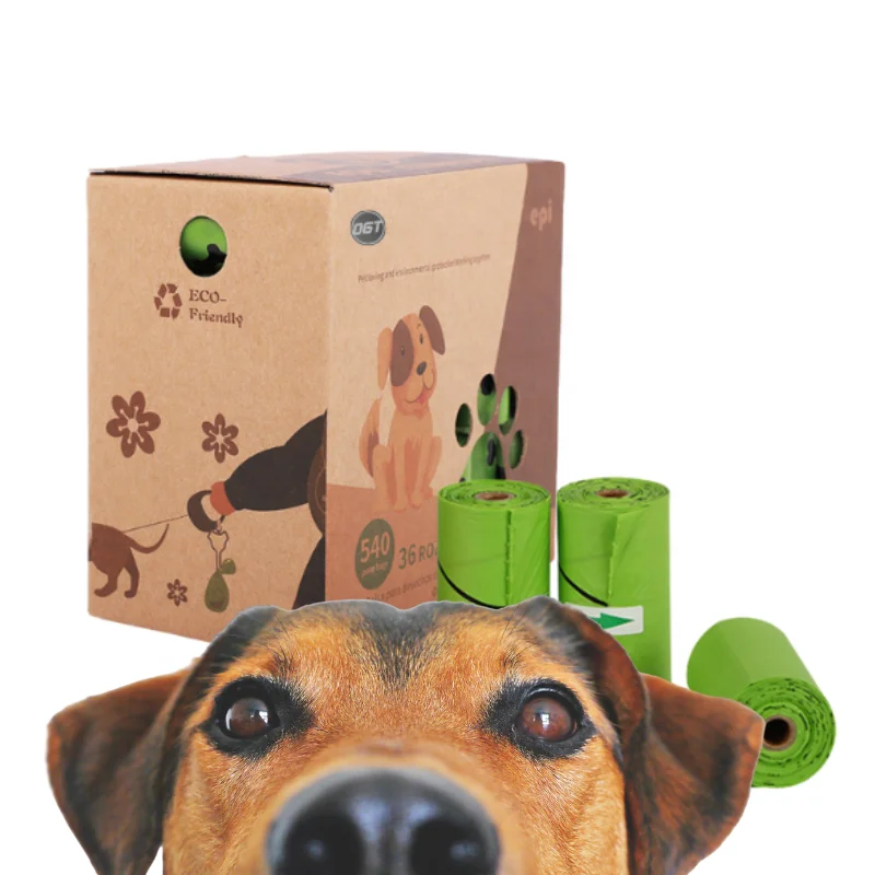 Hot selling pet dog poop paper bag corn starch  biodegradable Compostable disposable poop bag