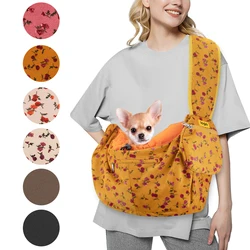 Comfortable Hard Bottom Pet Sling Bag Adjustable Wide Straps Dog Single Shoulder Bag Portable Outdoor Sling Travel Dog Bag