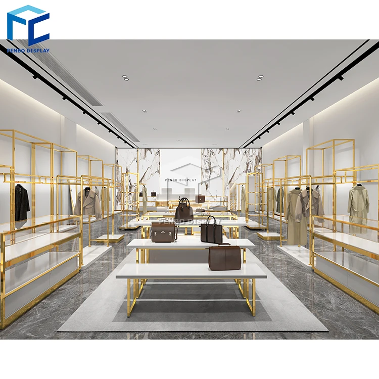 Luxury Bridal Shop Interior Design Wedding Dresses Display Stand Boutique Furniture Shop Decoration Custom Clothing Rack