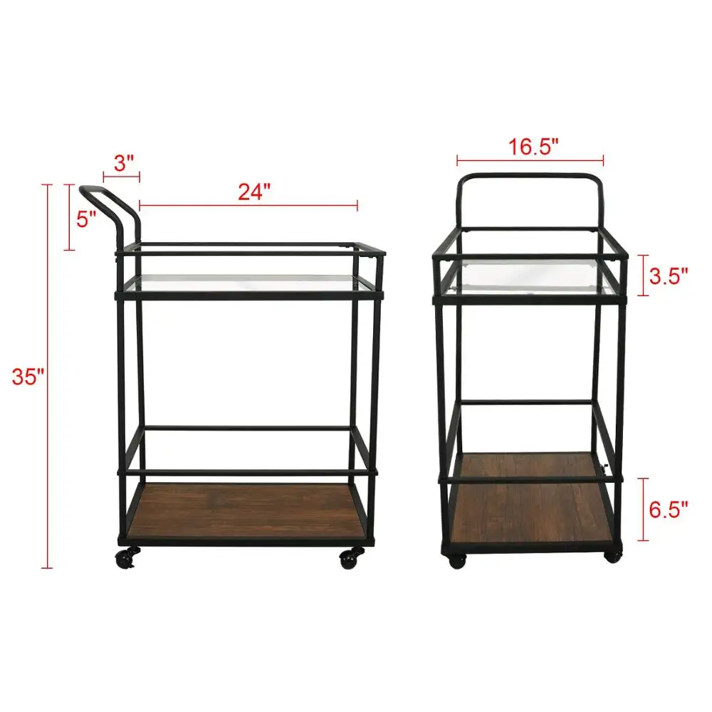 
Professional rolling trolley island wooden mobile truck food kitchen cart 