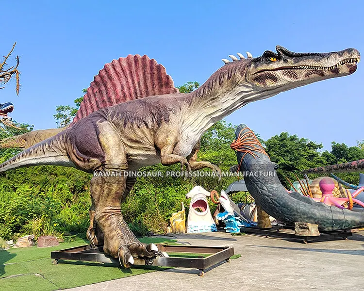 Lifelike Spinosaurus Statue 15 Meters Long Animatronic Dinosaur Spinosaurus Jurassic World Decoration