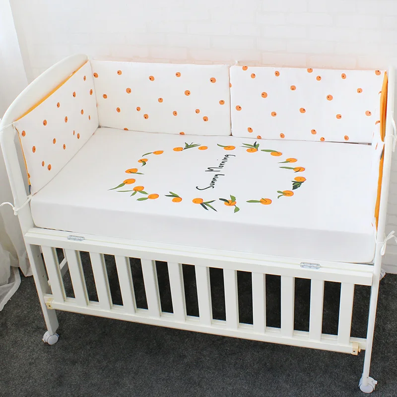 Organic cotton cartoon pattern muslin fitted baby bedding fabric cot crib sheets accept custom
