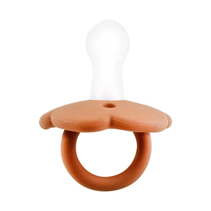 Baby Teething Toy Silicone Pacifier Flower Shape Silicone Handle Soft Nipple Teether With BPQ Free