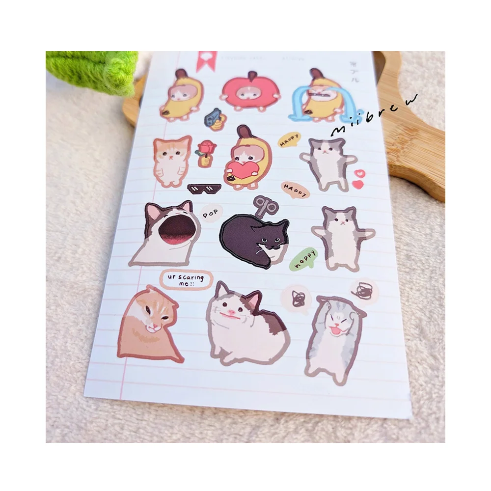 Decorative Sticker Custom Colorful Printing Self Adhesive Cute Pet Adhesive Cartoon Sticker Sheets
