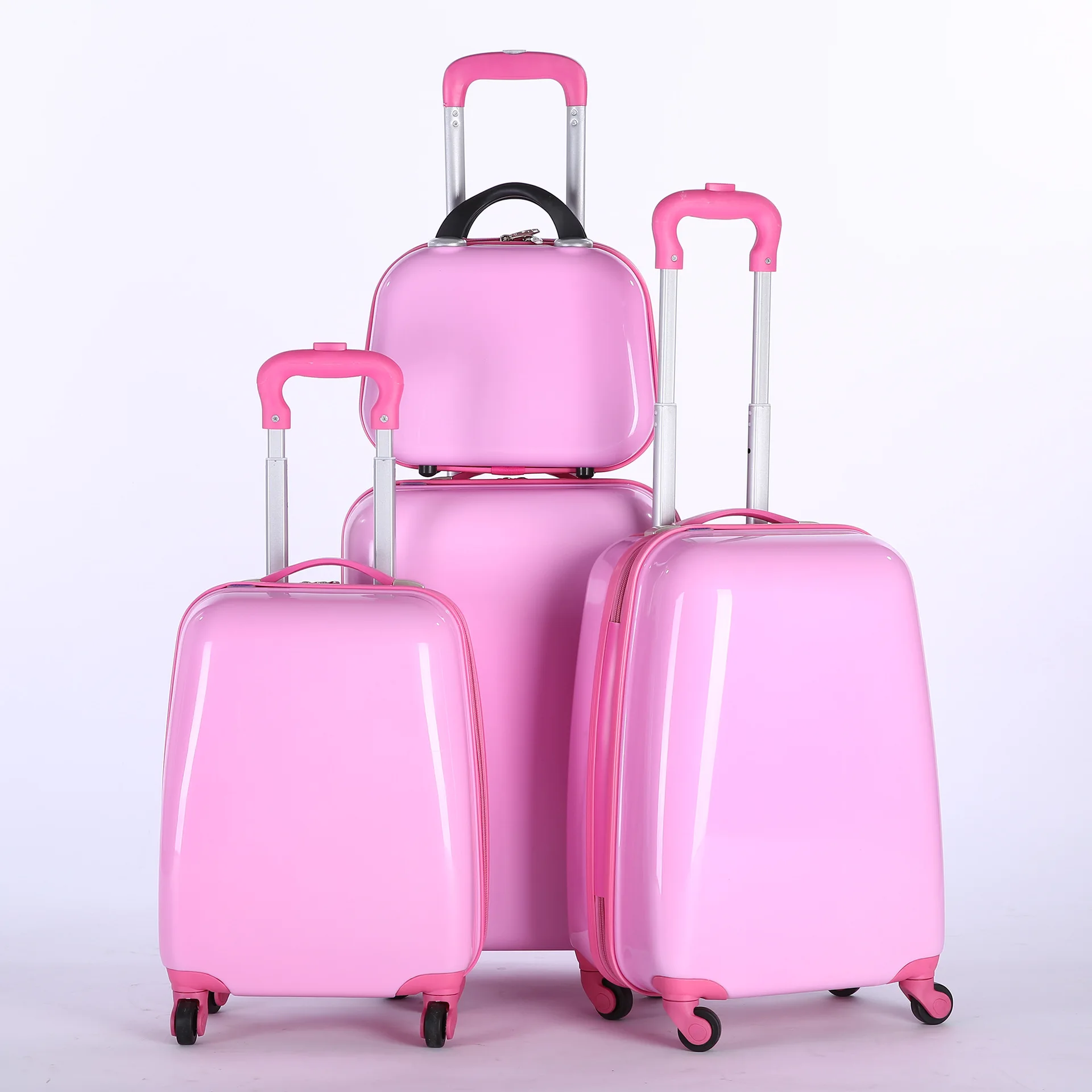 Fancy travel boarding makeup case hard school trolley luggage bag set