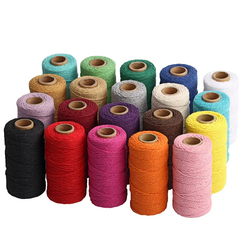 
Most selling products rainbow braided cotton craft rope cords 