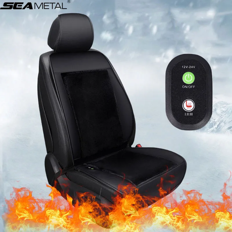 Универсальный чехол SEAMETAL для автомобильного сиденья с подогревом 12 В 24 В, подушка для автомобильного сиденья, зимняя подогревающая грелка для автомобильного сиденья