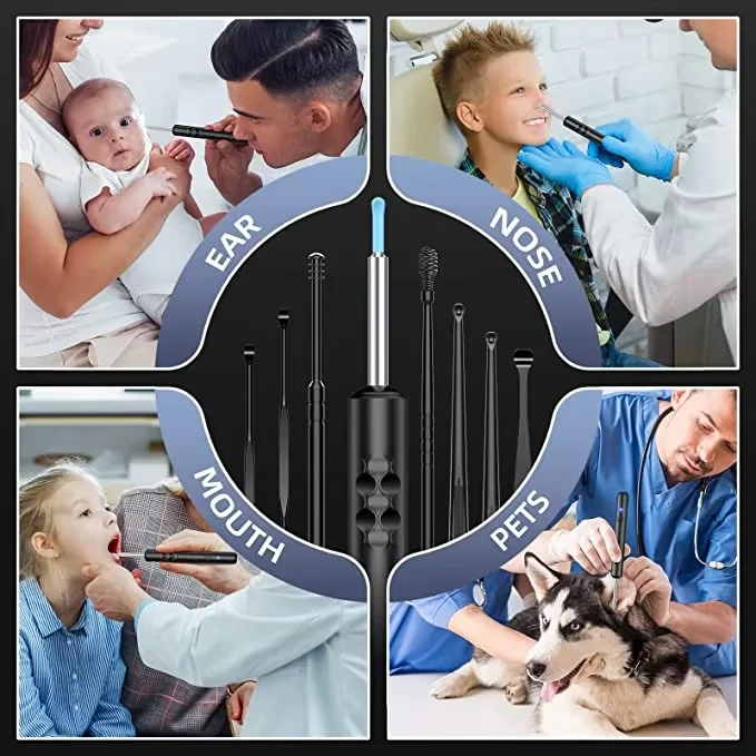 A-Beauty rechargeable LED light electric earwax removal endoscope earwax remover with HD camera WiFI connection