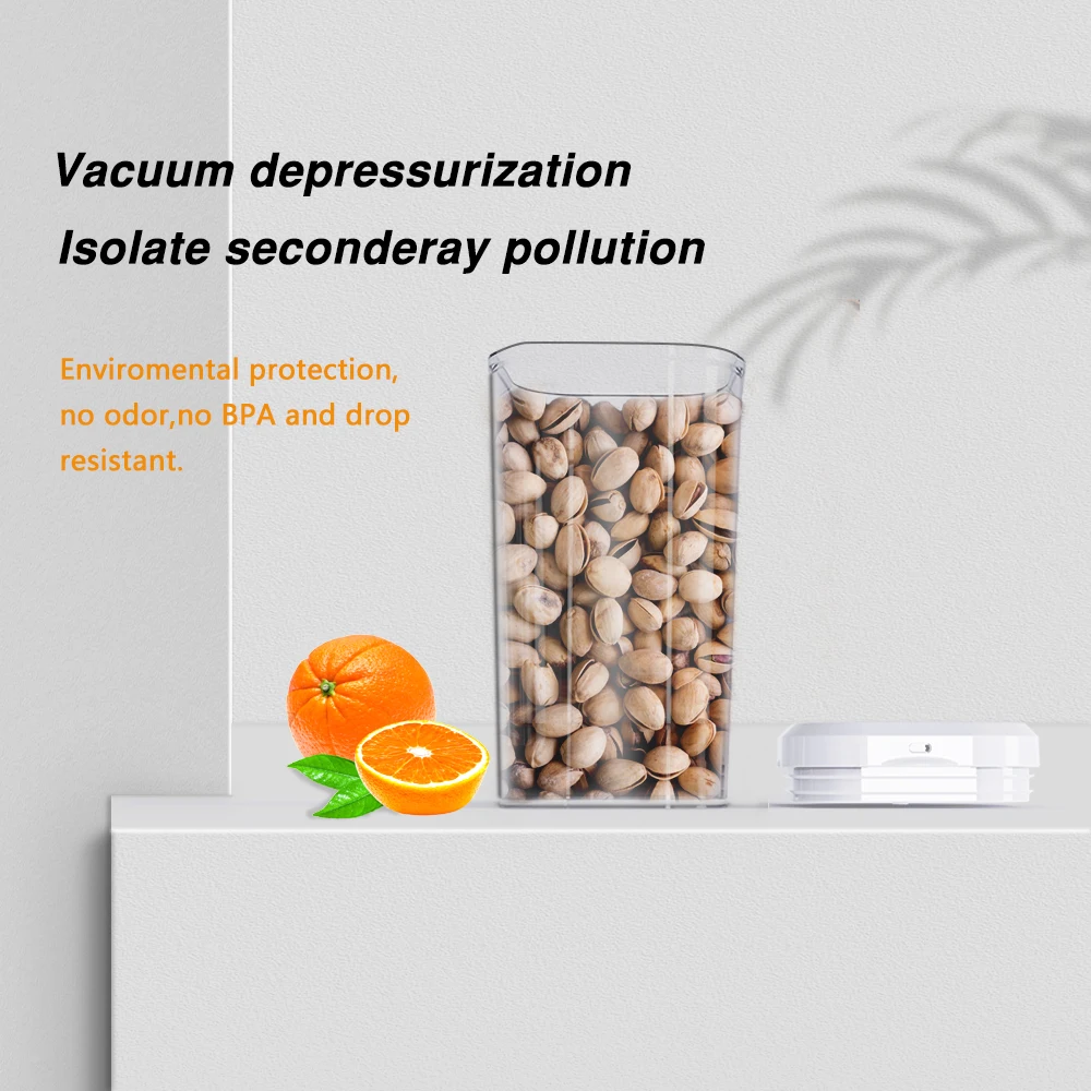 Custom Logo Multi Reusable Automatic Dry And Moist Electric Household Coffee Canister Kitchen Food Rice Storage Vacuum Container