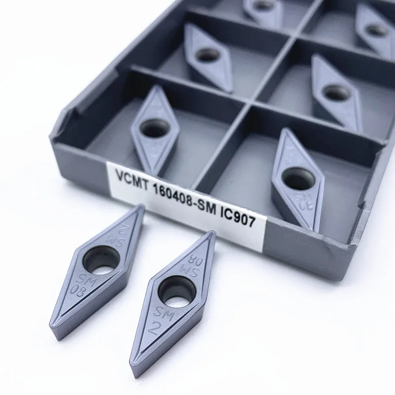 VCMT160408-SM IC907 IC908 Carbide Inserts Lathe Turning CNC Machine Cutting Tools Tungsten Carb turning tool VCMT 160408