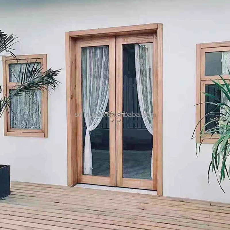 Custom solid wood retro double shop door idyllic original wooden door clothing store Bar Cafe home stay wooden door