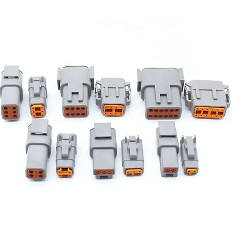 DTM Male Female 2 3 4 6 8 12 Way Black and Gray Housing Waterproof Auto Connector