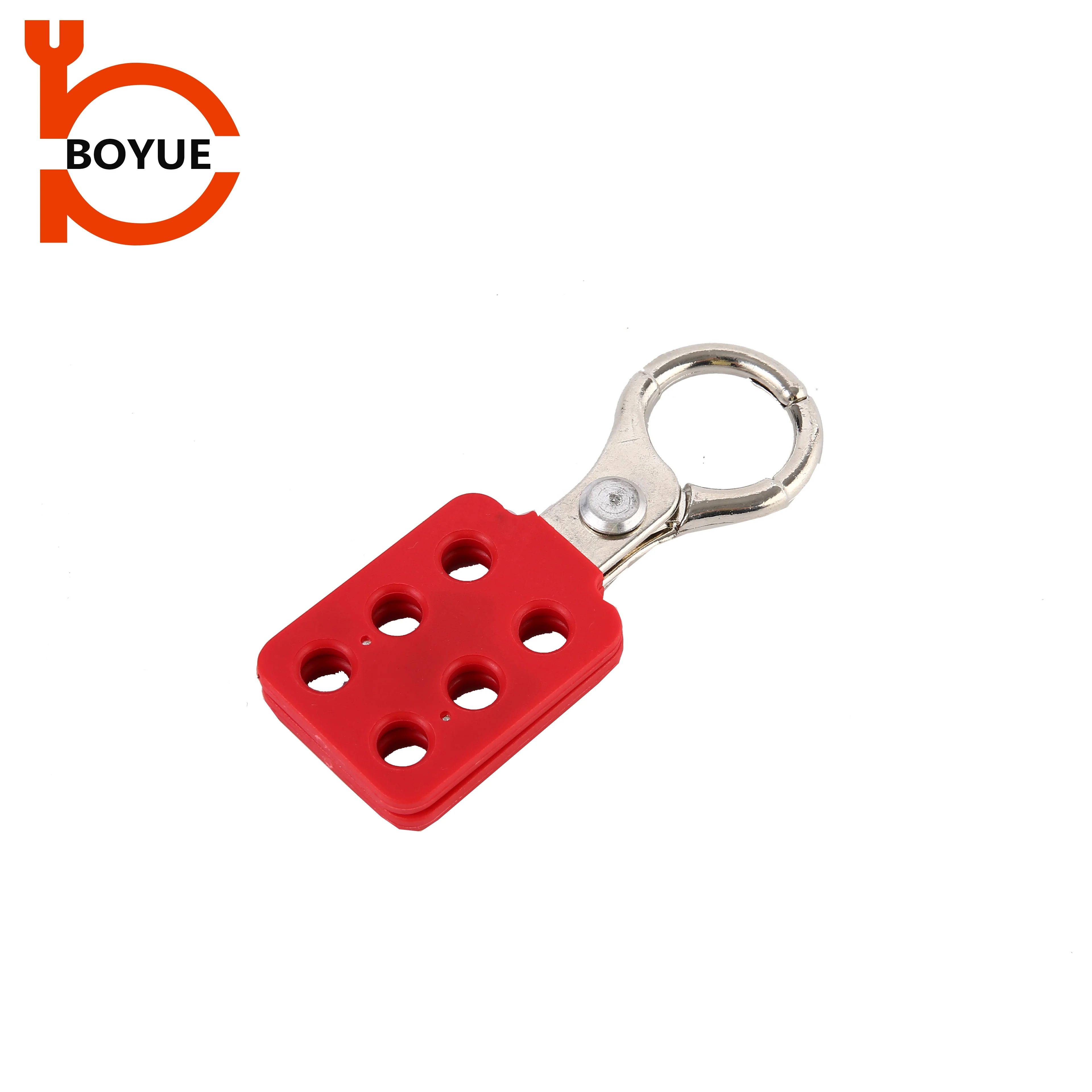 Boyue Red LOTO Coated Steel 1 Inch  Security  Safety Steel Lockout Aluminum Hasp