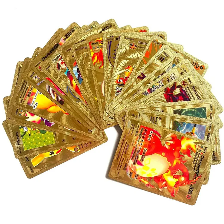 New 55pcs/box Original Charizard Mettle Metal Vmax Gx Black Gold Fortissime Foil Pokemon Cards