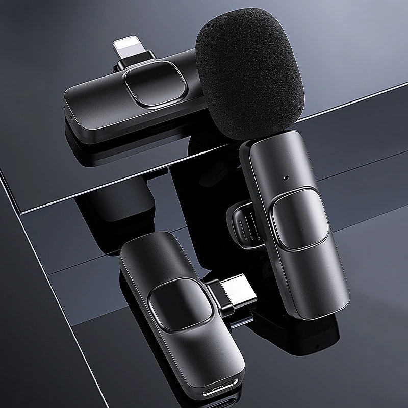 K9 New Live Noise Cancelling Wireless Clip Recording 2.4Ghz Microphone Bee Lavalier Microphone for Smartphone USB Type-c