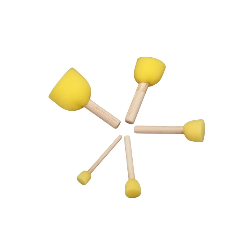 Early Learning Drawing Craft Sponge Foam Paint Brush Set for Kids DIY Art Painting