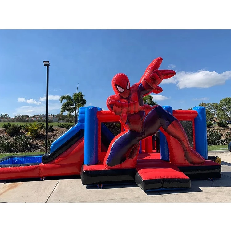 
commercial inflatable spiderman spider man popular playhouse water bouncy bounce house jumpy jumping castle space bouncer kids 