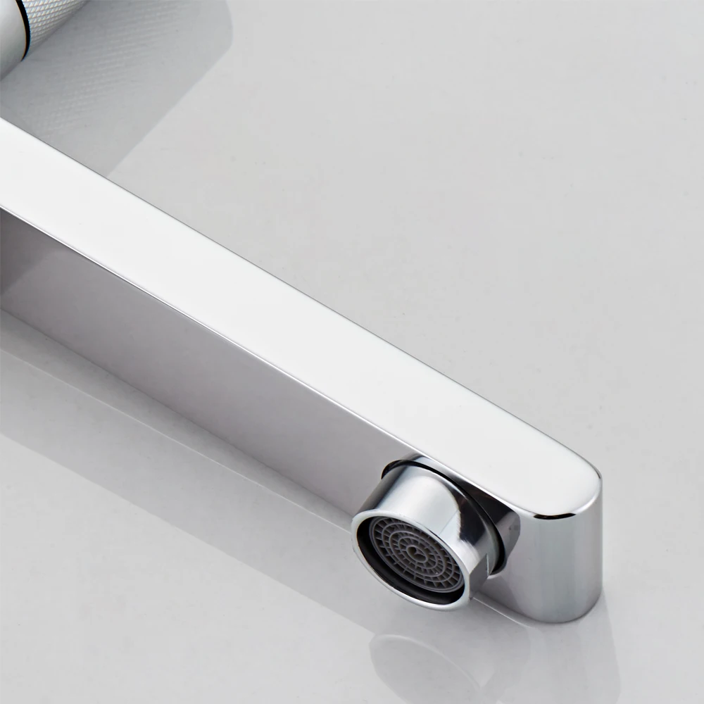 YUNDOOM OEM Bathroom Washbasin Space Aluminium Sink Taps Washbasin Water Spout Basin Mixer Faucet Tap Sliver Basin Mixer Faucet