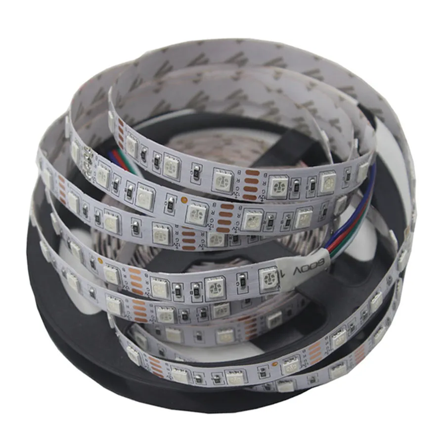 1 м 2 3 4 5 DC 12 В гибкая светодиодная лента 5050SMD ip20 не водонепроницаемый 60/120/300 Светодиоды высокой яркости 10 мм RGB светодиодные полосы