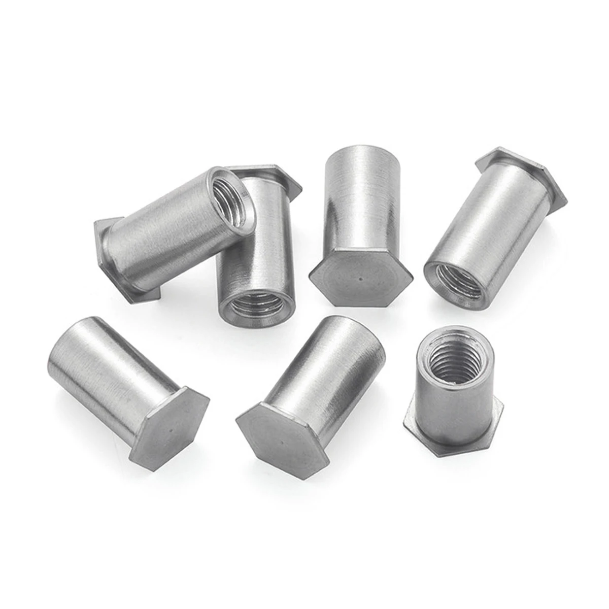 Custom BSOS-3.5M3-21 Polished Stainless Steel Zinc-Plated Standoff Nuts round Threaded through Hole Self Clinching Nuts
