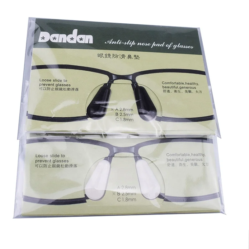 Black and clear Eyeglasses Nose Pads adhesive silicone nose pads with 1.8mm 2.5mm and 2.8mm