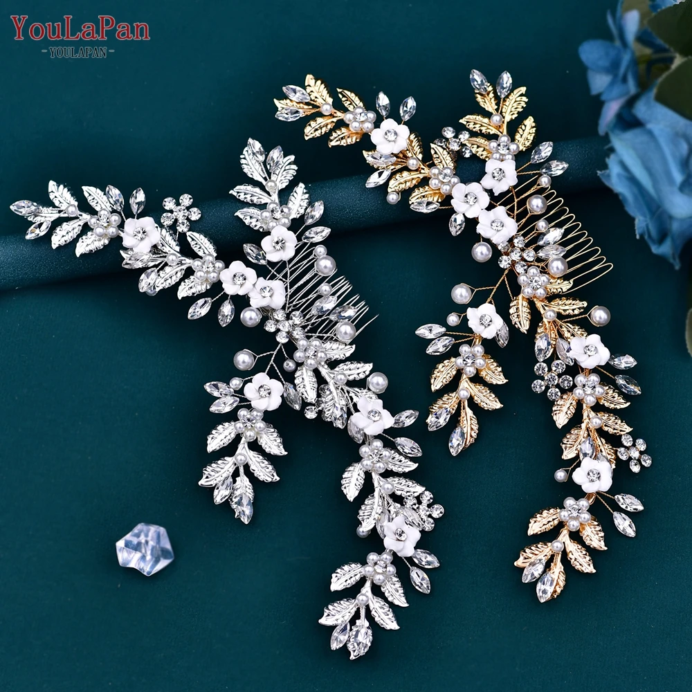 YouLaPan HP368 Hot Sale Popular Pearl Flower Hair Comb Alloy Blade Bride Bridesmaid Hair Pieces Wedding Prom Hair Accessories