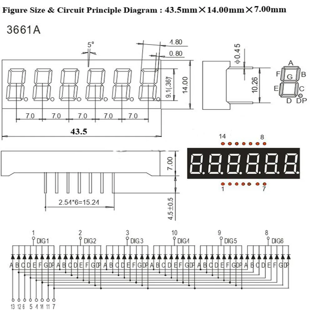  Taidacent 0 56/0 39/0 36/0 32/0 3 дюймов 6 цифр светодиодные трубки общий анод 7 в корпусе с двурядным расположением выходов и семи сегментов ЖК-красный светодиод