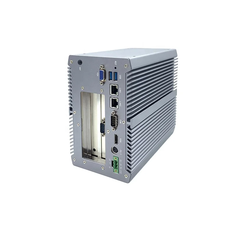 Fanless barebone mini pc i3 i5 i7 nic multi-expansion slot industrial computer with 2*PCI 1*PCIe X1 1*PCIe X4