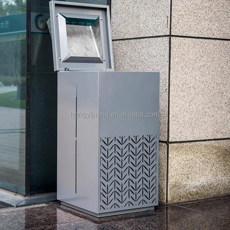 Factory price stainless trash bin metal waste bins decorative garbage bins outdoor trash can