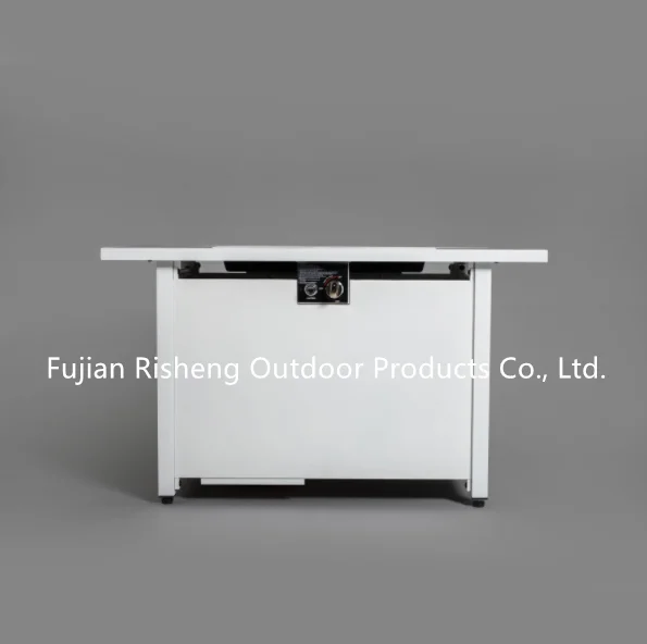 RS-R43002A Rectangular modern style pure iron  50000 BTU Outdoor Patio Gas Fire Pit table with windshield cover winter garden