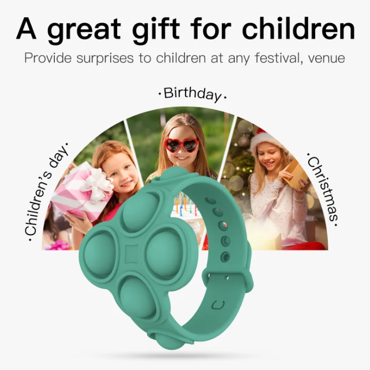 
Wholesale amazon hot keychain puzzle push finger bubble fedget toy bracelet pops band tiktok popper fidget toy bracelet 