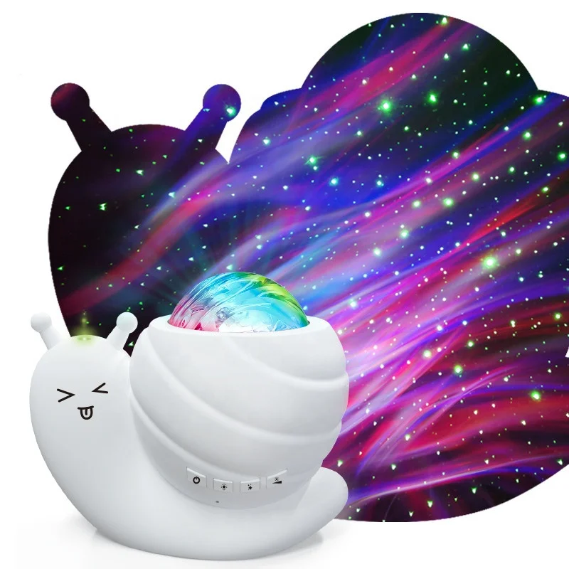 Lonvel Snail Starry Projector Lamp Projector Starry Sky Rotating LED Night Light, Children Bedroom Star Moon Lamp for Kids Gift