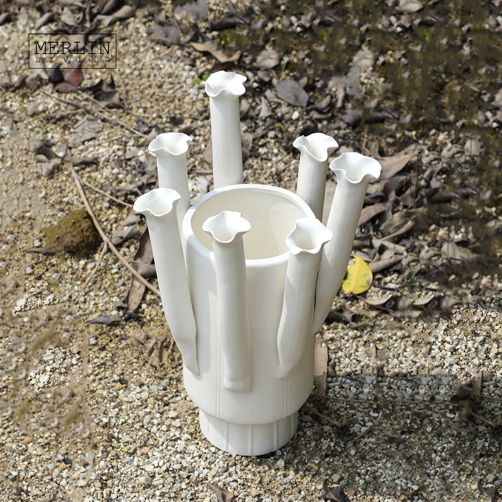 Merlin Living handmade Ceramic vase Abstract shape glazed vase nordic home decor Chaozhou Ceramic Factory Manufacturing