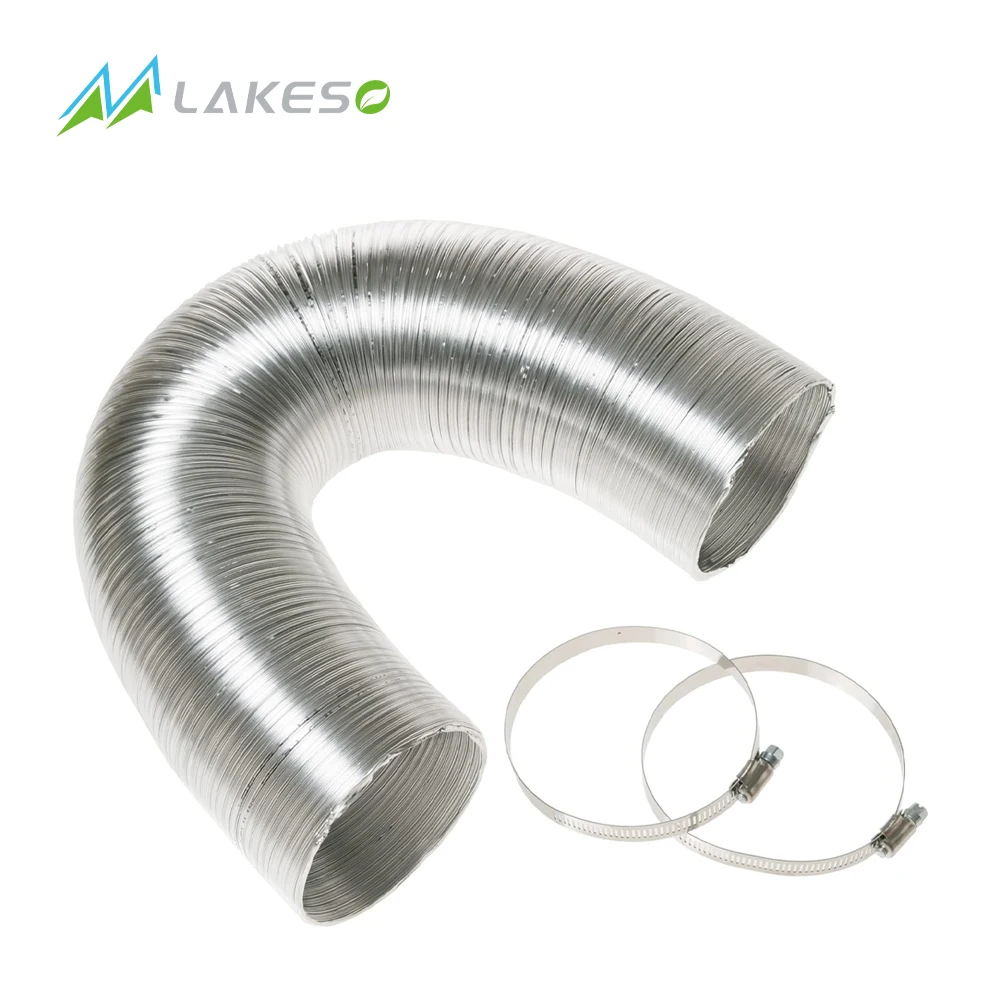 Lakeso Durable Aluminium Semi Rigid Flexible Duct Hose Temperature resistance 400
