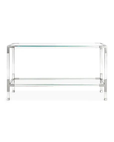 Acrylic console table with glass top , comfortable and fashionable dining table