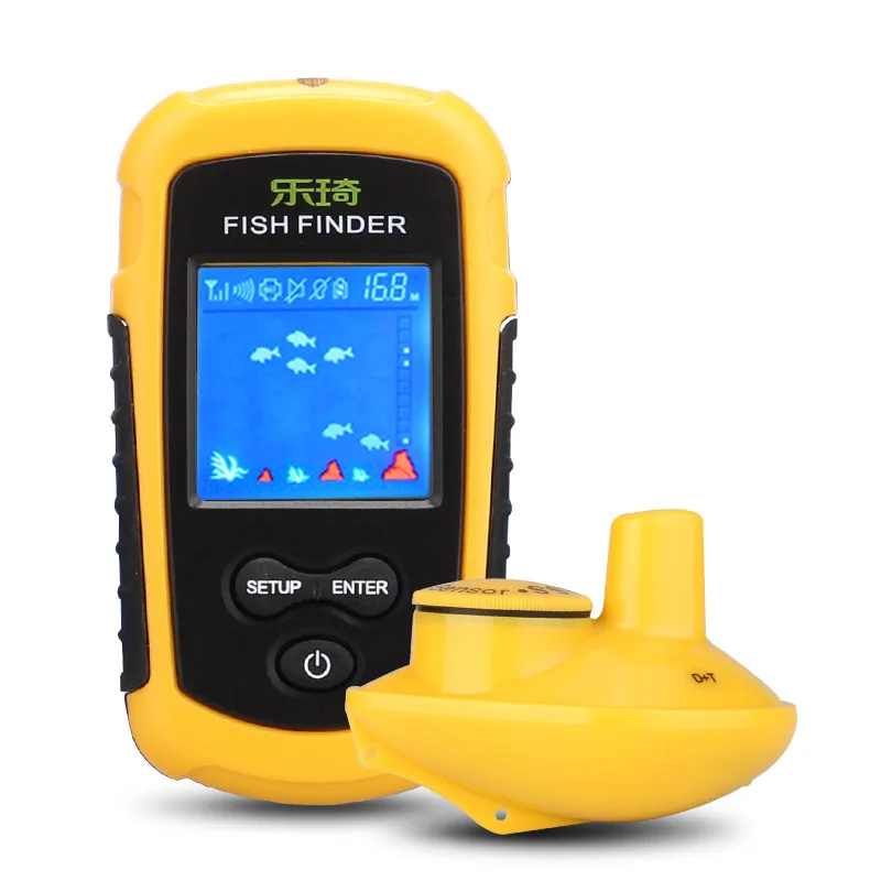 
High Quality Fish Finder 125KHz Wireless Fish Detector Outdoor 40M Depth 100M Sonar Ice Night Fishing 