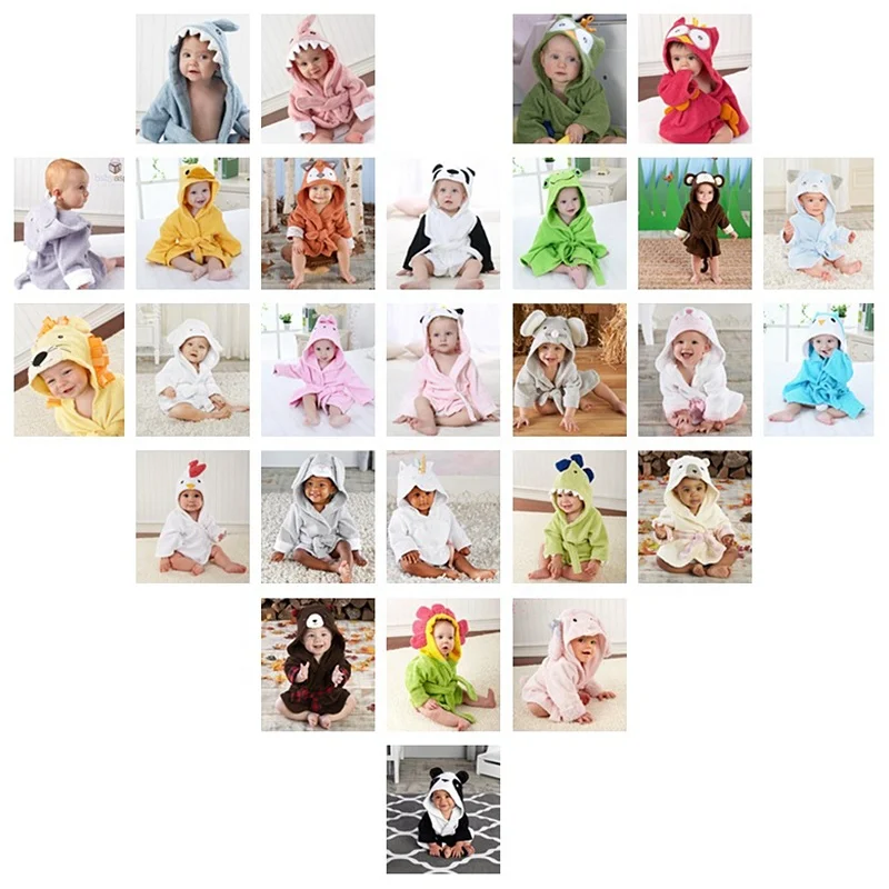 Kids Quick dry 100% Cotton hooded Surf poncho Bath Swim beach Changing robe towel Baby cloak For Children