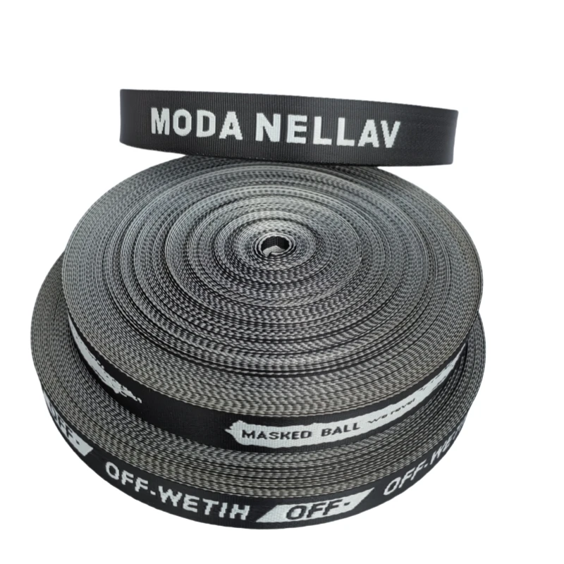 High Tenacity 2/5' 1/2' 3/5' 4/5' PP Nylons custom design jacquard webbing for clothing bag