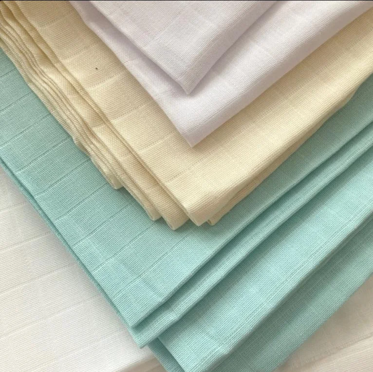 wholesale double gauze solid color bamboo muslin fabric for baby swaddle blanket