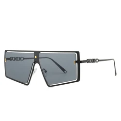 2022 Hot design Fashion Sun Shades Square Lens Sun glasses One Piece Large Frame Women Oversize Sunglasses