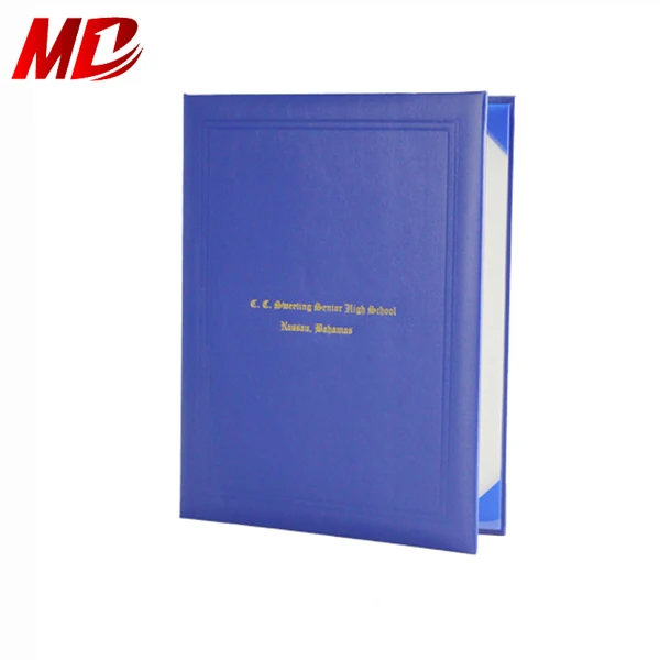 Factory Cheap A4 Leatherette Certificate Folder with Foil Logo