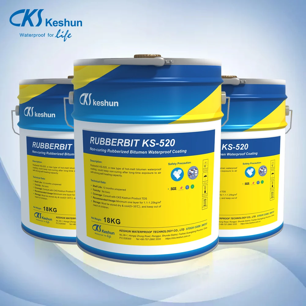 Keshun 18 kg bucket excellent self-healing extension non curing insulation waterproof roof coating