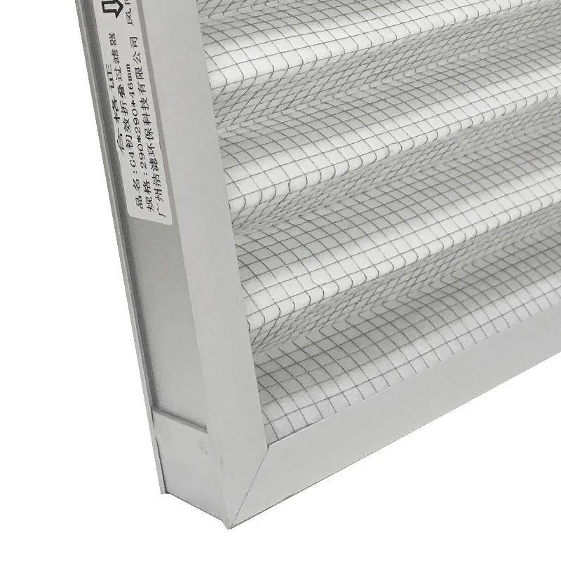 Customized primary furnace hvac aluminium cardboard filter merv 13 frame panel pleated air pre filter activated carbon filter