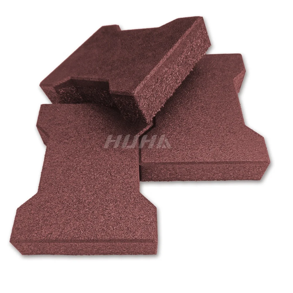 Seal-Ready Speckled Interlocking Gym Rubber Flooring Mat Dog Bone Shape Rubber Tile for Exercise and Pets Horse Stable