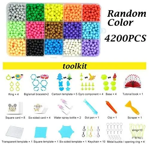 Water Sticky Beads 21 Colors 4200 Beads Magic Water Spray Fuse Beads With Whole Set Accessories Art Crafts Toy For Kids