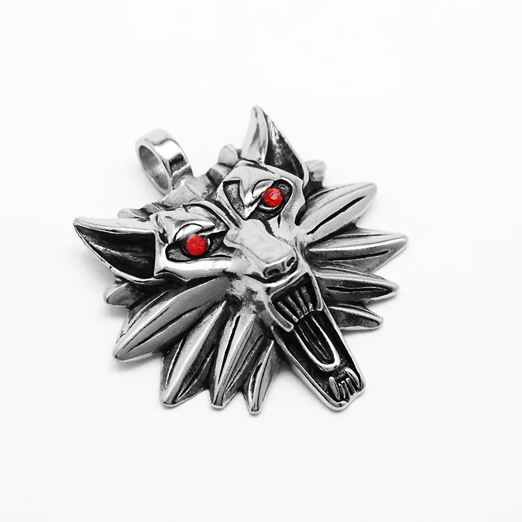 Hip Hop Bar Rock Animal Wolf Head Punk Pvd Stainless Steel Waterproof Pendant Fashion Jewelry Necklaces for Men Man Wholesale