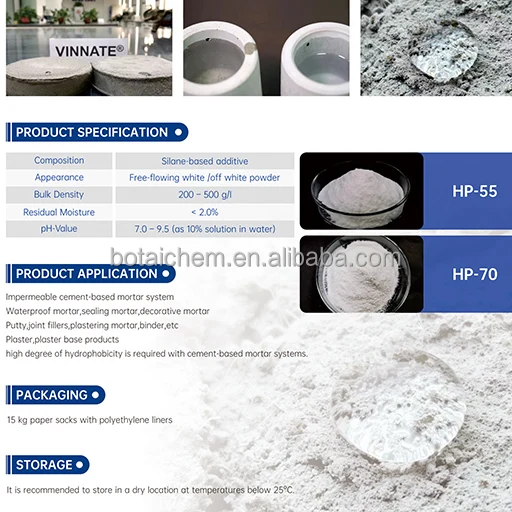 Chemical Additive BOTAI Silane Siloxane Hydrophobic Powder Cementitious Concrete Waterproofing Waterproof Agent Powder